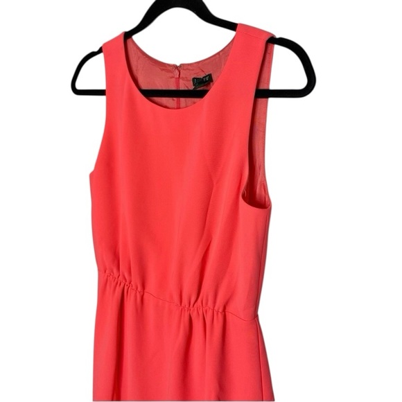 J.Crew Sleeveless Coral Dress Women’s Size 4 Elastic Waist Lined Zip Back - Picture 3 of 6